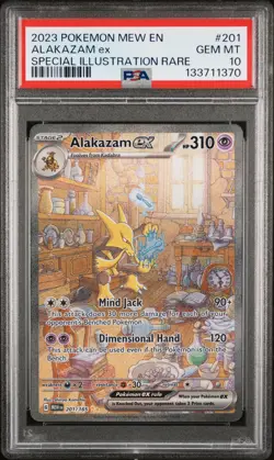 2023 POKEMON MEW EN-151 SPECIAL ILLUSTRATION RARE #201 ALAKAZAM EX PSA 10 - Image 1