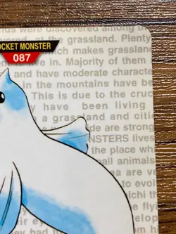 Pokemon Carddass Card Dewgong File No.87 Bandai Pocket Monsters Red ver. 1996 - Image 4