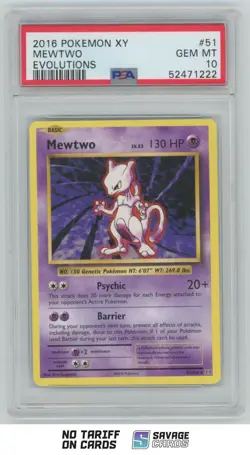 2016 Pokemon XY - Evolutions Mewtwo PSA 10 #51/108 - Image 1