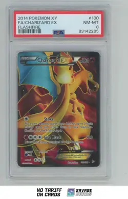 2014 Pokemon XY Flashfire Full Art Charizard EX PSA 8 #100/106 - Image 1