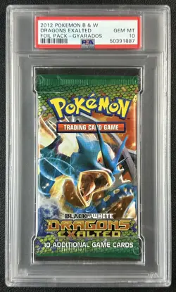 GYARADOS PSA 10 2012 POKEMON BLACK & WHITE DRAGONS EXALTED SEALED FOIL PACK - Image 1