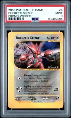 2003 POKEMON BEST OF GAME PROMO WINNER #4 ROCKET'S SCIZOR PSA 9 - Image 1
