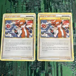 Fisherman 92/123 Heartgold & Soulsilver Base Pokemon Card Trainer Non-Holo 2 - Image 1