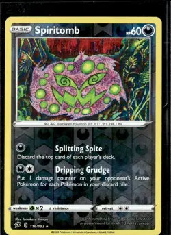 Pokemon Spiritomb 116/192 Rebel Clash Reverse Holo Rare - Image 1