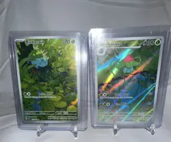 Pokemon Bulbasaur 166/165 & Ivysaur 167/165 MEW EN Holo English Cards Lot - Image 1