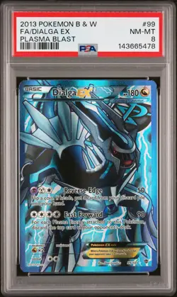 2013 POKEMON B&W PLASMA BLAST #99 FULL ART/DIALGA EX PSA 8 - Image 1