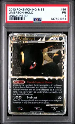 2010 POKEMON HEARTGOLD & SOULSILVER UNDAUNTED #86 UMBREON-HOLO PSA 1 - Image 1