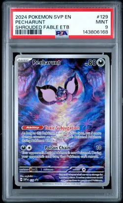2024 POKEMON SVP EN-SV BLACK STAR PROMO #129 PECHARUNT PSA 9 - Image 1