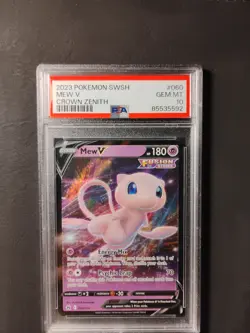 2023 Pokemon Mew v Crown Zenith Sword and Shield 060/159 PSA 10 Gem Mint Graded - Image 1