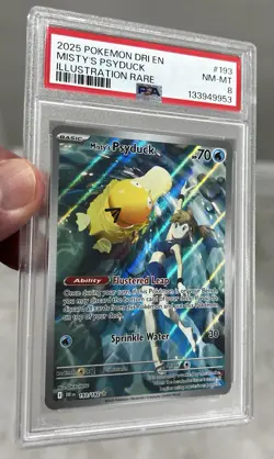 Pokemon Destined Rivals Misty’s Psyduck 193/182 Illustration Rare PSA 8 NM-MT - Image 2