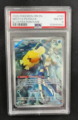 Pokemon Destined Rivals Misty’s Psyduck 193/182 Illustration Rare PSA 8 NM-MT - Image 5