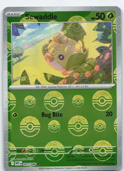 Sewaddle (Poke Ball Pattern) 001/086 Common Holo SV: White Flare NM Pokemon - Image 1