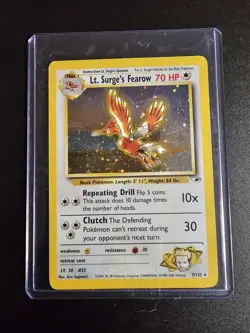 2000 POKEMON GYM HEROES #7/132 LT. SURGE'S FEAROW HOLO - Image 1