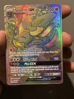 Pokemon Sylveon GX Guardians Rising Card 158/145 Secret Rare SM Rainbow Holo NM - Image 1