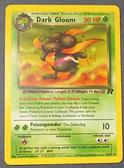 Pokemon - Dark Gloom 36/82 - Team Rocket - RARE - Vintage 1999 - Wizards - VLP - Image 1