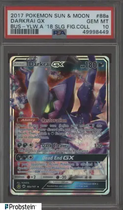 2017 Pokemon Sun & Moon Burning Shadows #88a Darkrai Gx PSA 10 GEM MINT - Image 1