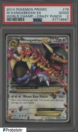 2014 Pokemon Promo World Champion Crazy Punch #79 M Kangaskhan Ex PSA 2 GOOD - Image 1
