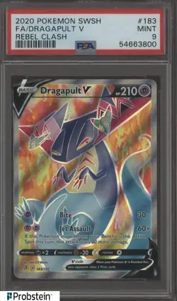 2020 Pokemon SWSH Rebel Clash #183 FA/ Dragapult V PSA 9 MINT - Image 1