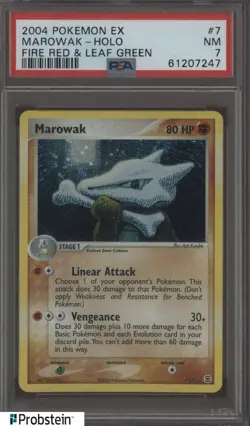 2004 Pokemon EX Fire Red & Leaf Green #7 Marowak Holo PSA 7 NM - Image 1