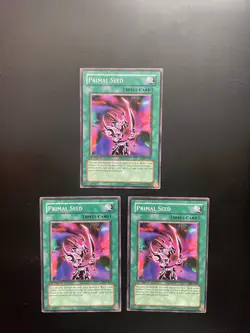 Yugioh Primal Seed IOC-042 1st Edition Common LP X3 - Image 1