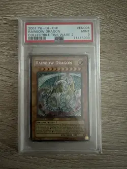 Yugioh Cards Rainbow Dragon Secret Rare CT04 PSA 9 Slab With Bonus Gift Low Pop - Image 1