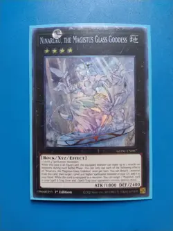 Near Mint Yugioh Ninaruru, the Magistus Glass Goddess GEIM-EN007 Collectors Rare - Image 1