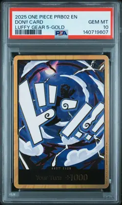 2025 ONE PIECE PRB02-MONKEY D. LUFFY GEAR 5-GOLD DON!! CARD PSA 10 - Image 1
