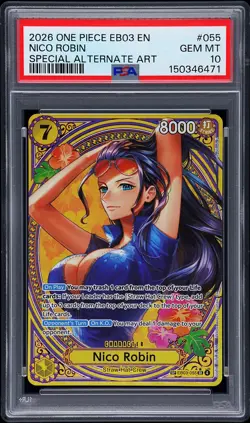 2026 ONE PIECE EB03-ONE PIECE HEROINES EDITION SPECIAL ALT ART NICO ROBIN PSA 10 - Image 1