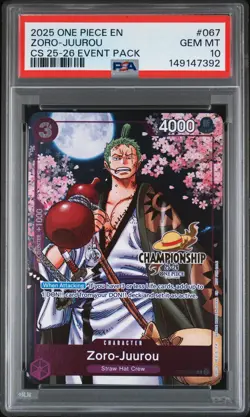 2025 ONE PIECE CHAMPIONSHIP 2025-26 EVENT PACK #067 ZORO-JUUROU PSA 10 - Image 1