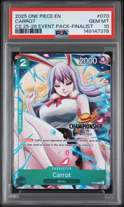 2025 ONE PIECE CHAMPIONSHIP 2025-26 EVENT PACK FINALIST #070 CARROT PSA 10 - Image 1