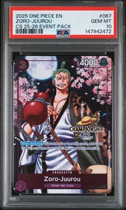 2025 ONE PIECE CHAMPIONSHIP 2025-26 EVENT PACK #067 ZORO-JUUROU PSA 10 - Image 1