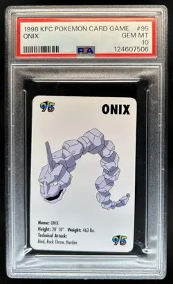 1998 Pokemon KFC Mini Cards Onix #95 PSA 10 GEM MINT - Image 1