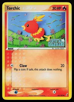 Torchic 65/100 Reverse Holo Stamped EX Crystal Guardians Pokemon Card - Image 1