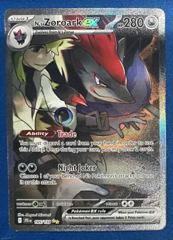 Pokemon TCG N's Zoroark EX Holo Card 185/159 Sv09: Journey Together - Image 1