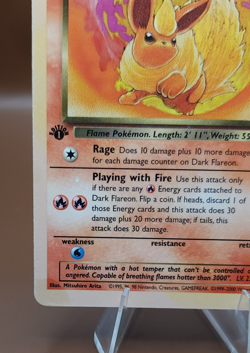 Pokemon Card - Dark Flareon Team Rocket 35/82 Uncommon 1st Edition - Image 3