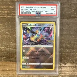 PSA 9 MINT Radiant Eevee SWSH230 (Pokemon Go) Holo Promo Pokemon Card - Image 1
