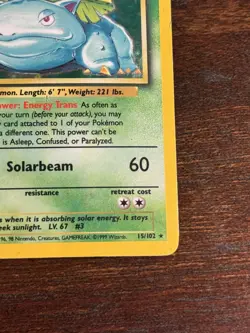 Pokemon Vintage Venusaur 15/102 Base Set Holo Card - Image 4