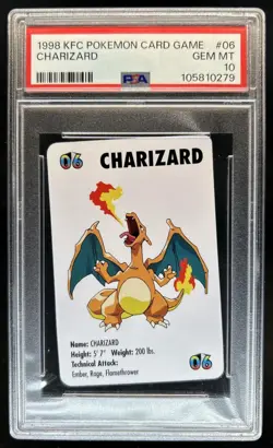 1998 Pokemon KFC Mini Cards Charizard #06 PSA 10 GEM MINT - Image 1