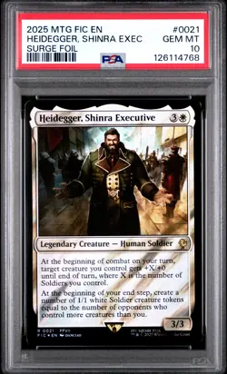 2025 MTG FINAL FANTASY COMMANDER SURGE FOIL HEIDEGGER, SHINRA EXECUTIVE PSA 10 - Image 1