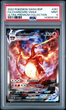 2022 POKEMON SWSH BLACK STAR PROMO #261 FULL ART/CHARIZARD VMAX PSA 9 - Image 1
