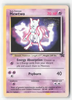 #Mewtwo (Movie Promo) #03/53 Promo,Ink Error Near Mint or Better Pokemon - Image 1