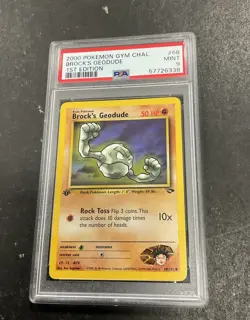 2000 POKEMON GYM CHALLENGE 1ST EDITION Card #68 BROCK'S GEODUDE PSA 9 Vtg - Image 1