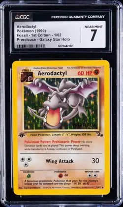1999 #1 Aerodactyl-Holo CGC 7 Fossil Pokemon - Image 1