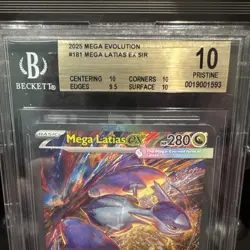 2025 Pokemon 181/132 Mega Latias Ex Sir Mega Evolution BGS 10 Pristine Gold - Image 3