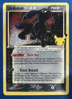 Pokemon TCG: Umbreon Gold Star 17/17 Celebrations 25th Anniversary NM - Image 1