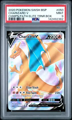 2020 POKEMON SWSH PROMO CHAMPION'S PATH ETB #050 CHARIZARD V PSA 9 - Image 1