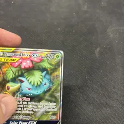 Pokemon Venusaur and Snivy GX SM 229 Full Art Tag Team Promo Card lp - Image 2