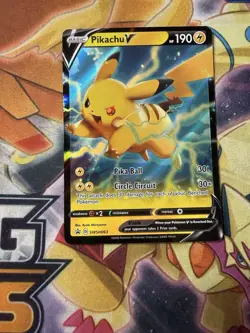 Pikachu V SWSH063 NM Full Art Promo Rare Pokemon Card - Image 1