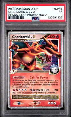 2009 POKEMON DIAMOND & PEARL BLACK STAR PROMO HOLO #DP45 CHARIZARD G LV.X PSA 1 - Image 1