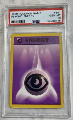 Pokemon 1999 Base Set Psychic Energy 101/102 PSA 10 Common Regular Wizards - Image 1